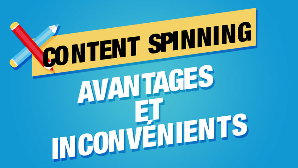deux stylos croisés à côté des mots content spinning