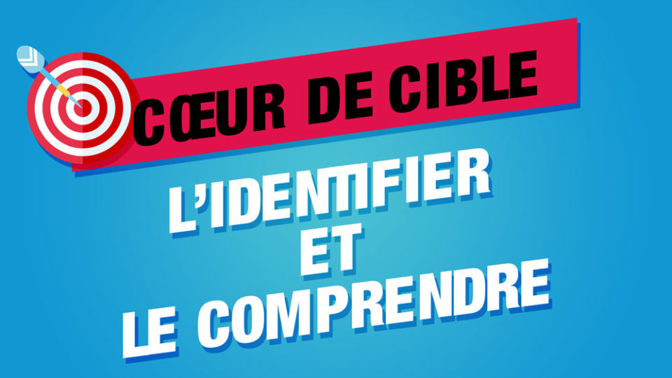 une cible avec une flèchette pour illsutrer le coeur de cible marketing