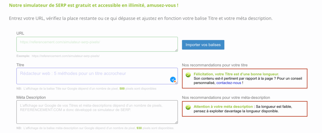 Utiliser un simulateur de SERP