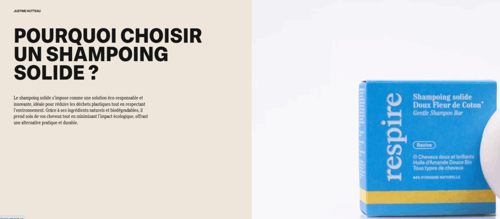 Exemple de content marketing Respire