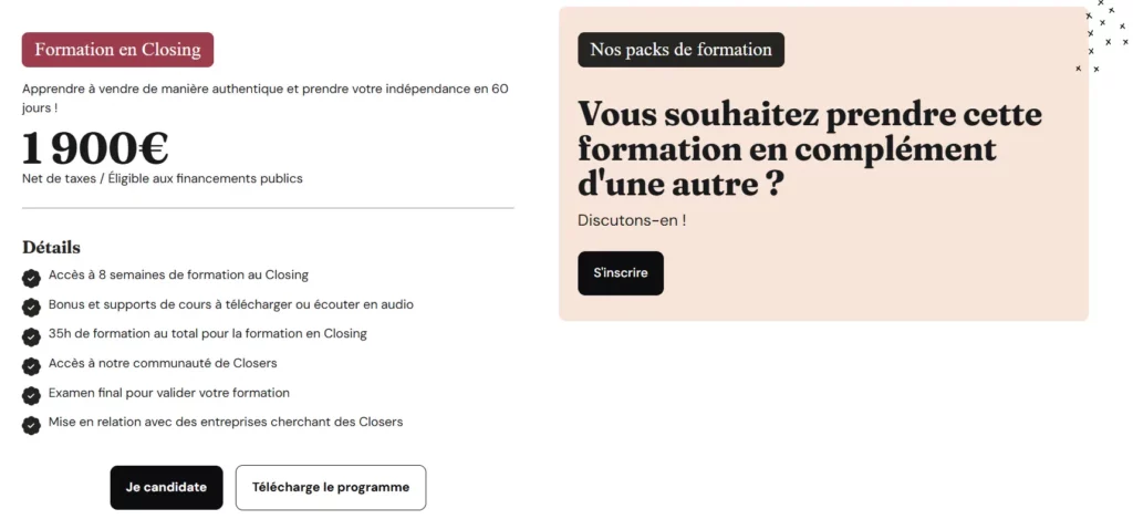 closer evolution tarifs